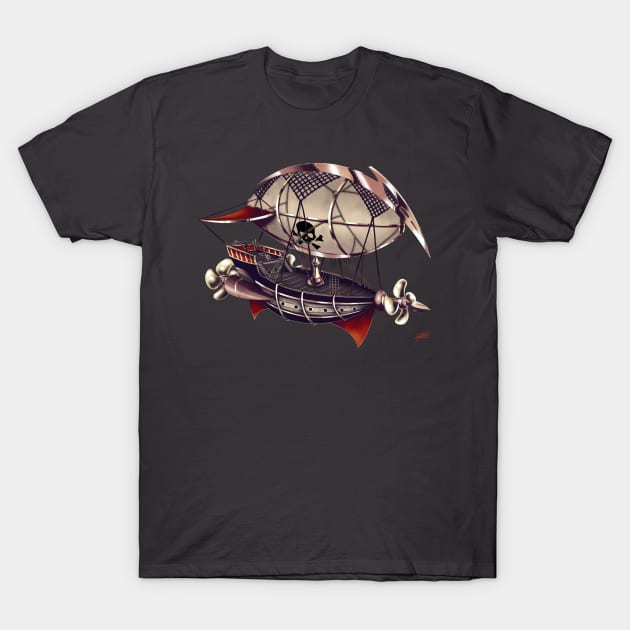 Pirate Airship T-Shirt by Indi Martin